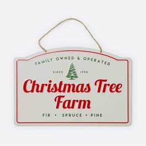 Target Bullseye Playground Christmas Tree Farm Metal Hanging Sign